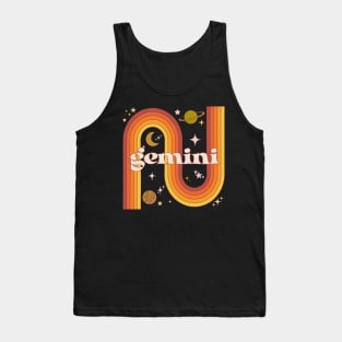 Gemini  Zodiac Sign - 70s gemini Horoscope Sign Tank Top